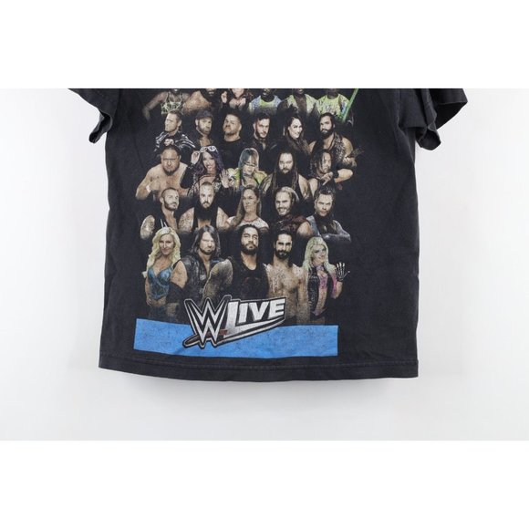 Vintage Y2K WWE Boys Large Faded WWE Live Smackdown Raw Wrestling T-Shirt Black - Picture 3 of 9